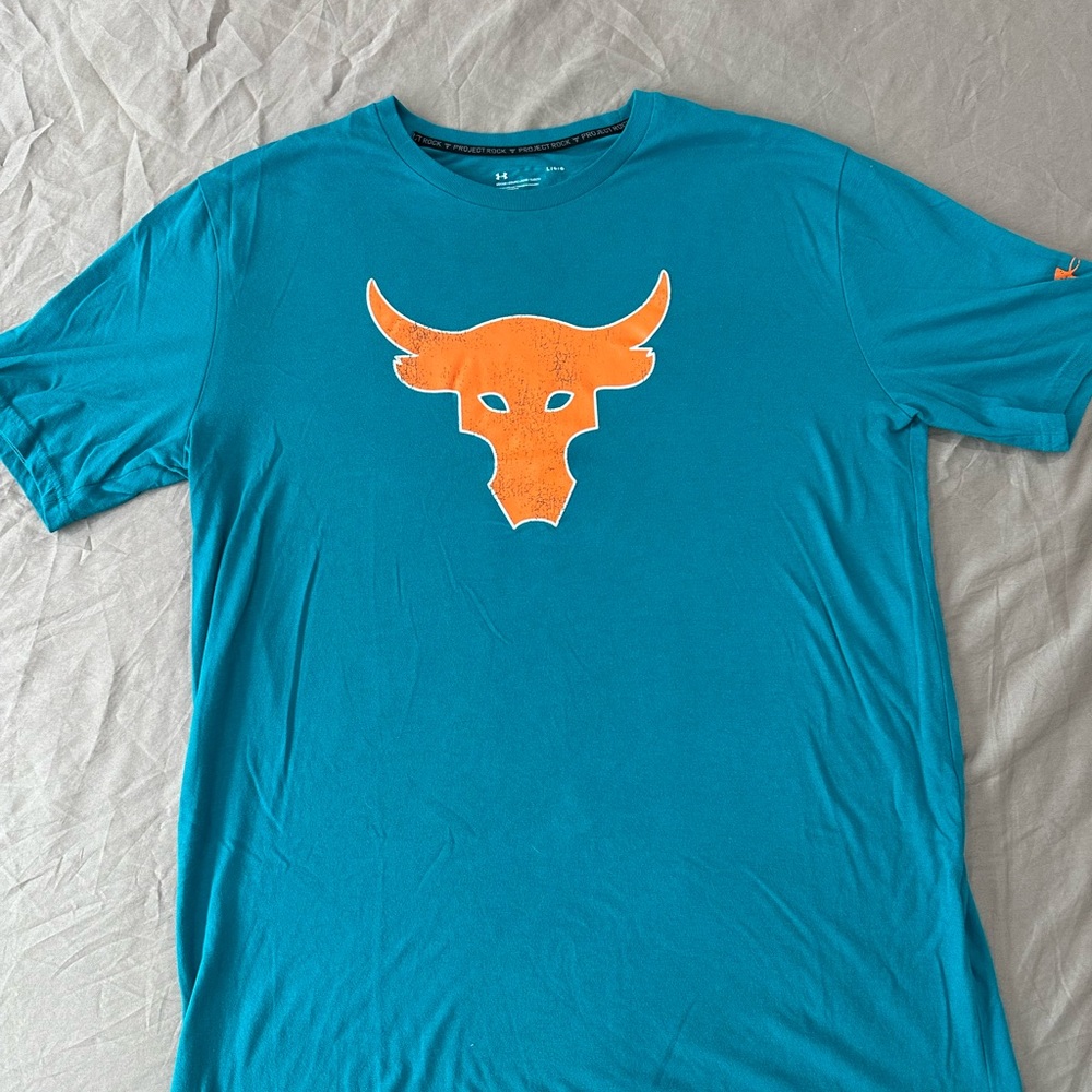 Project Rock Men's Teal Graphic T-Shirt
